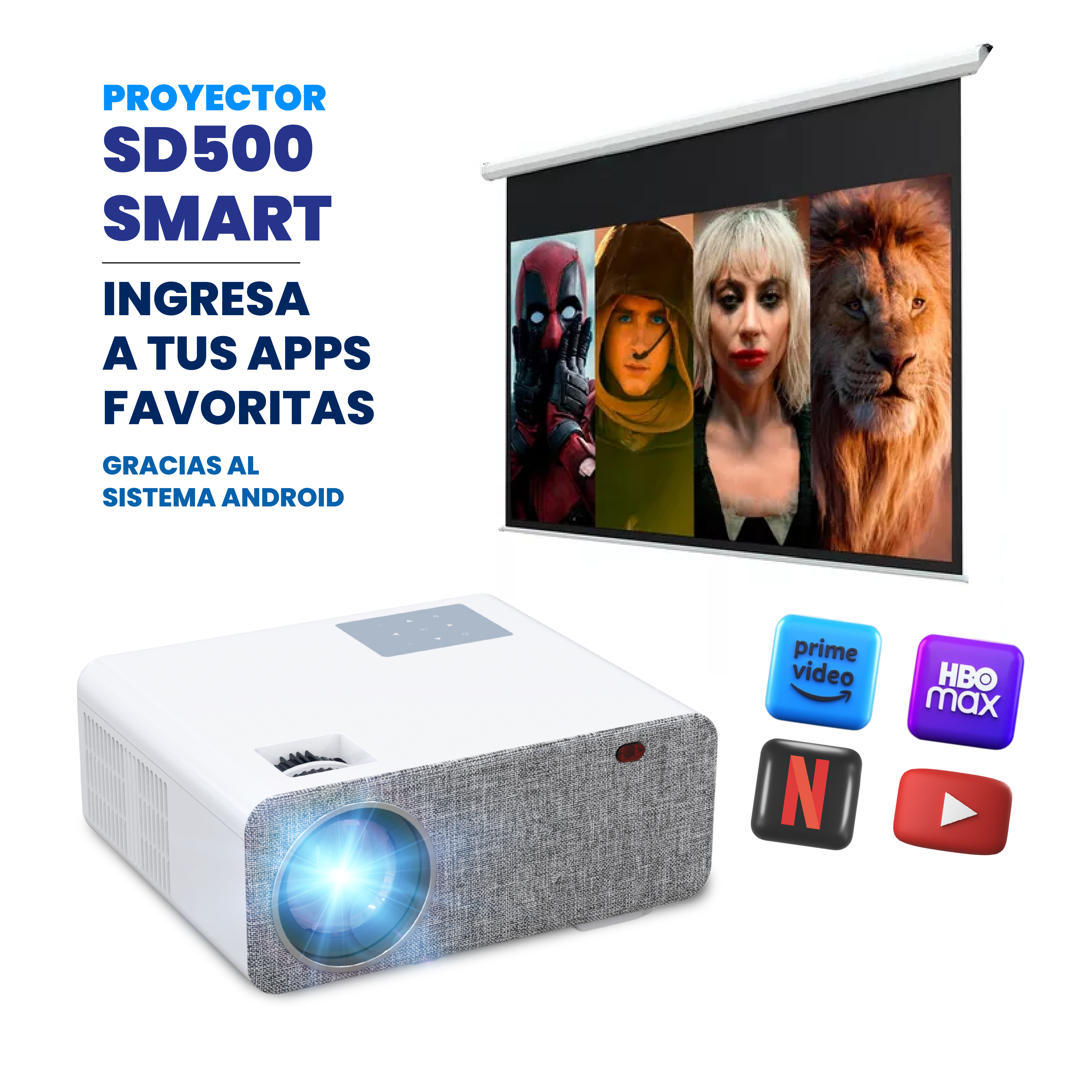 Proyector SD500 Smart Full HD + Miniteclado Gratis