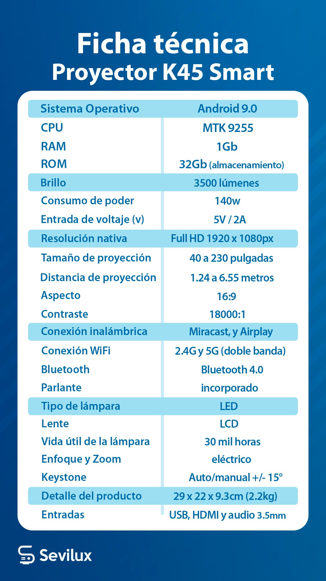 Proyector K45 Smart Android
