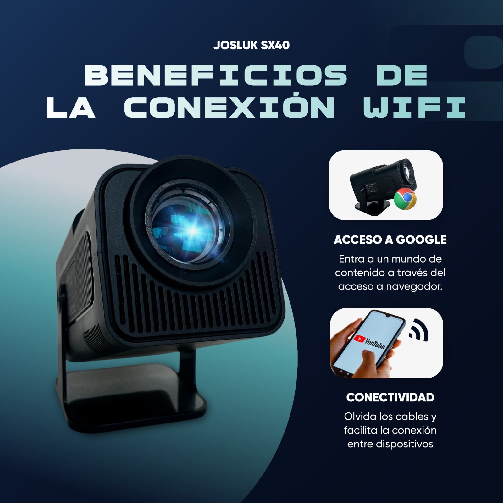 Mini Proyector Smart SX40 Josluk + Miniteclado Gratis