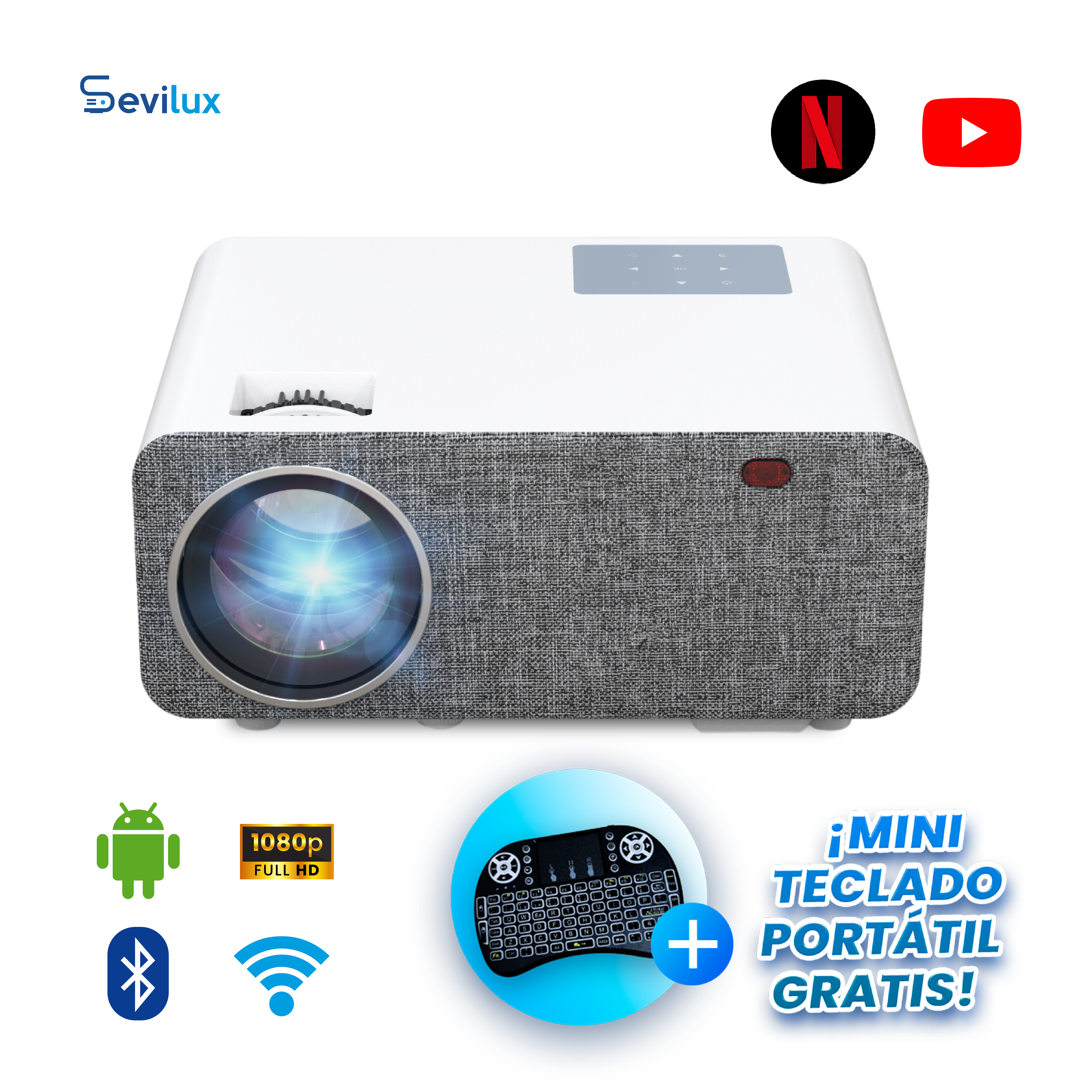 Proyector SD500 Smart Full HD + Miniteclado Gratis